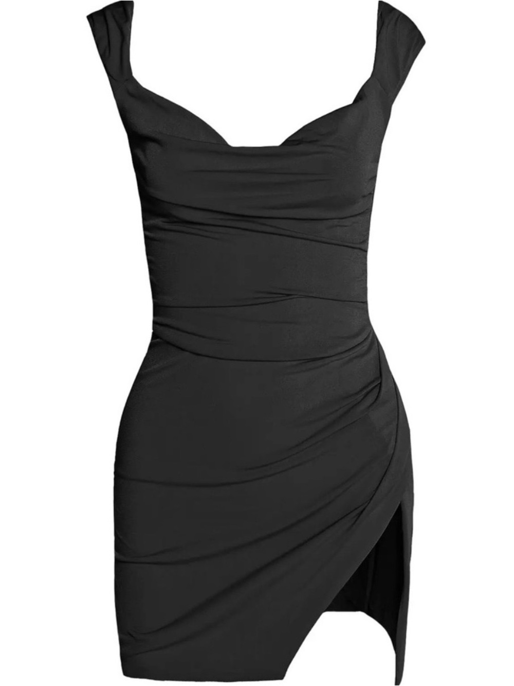 Tiger Mist Sz L Joslin Mini Dress Open Back Backless Thigh Slit Black